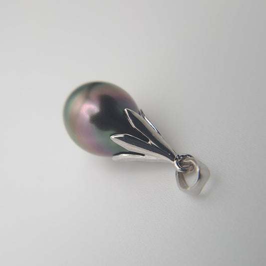 Pendentif en Argent et 1 Perle de Tahiti Semi-Baroque B/C