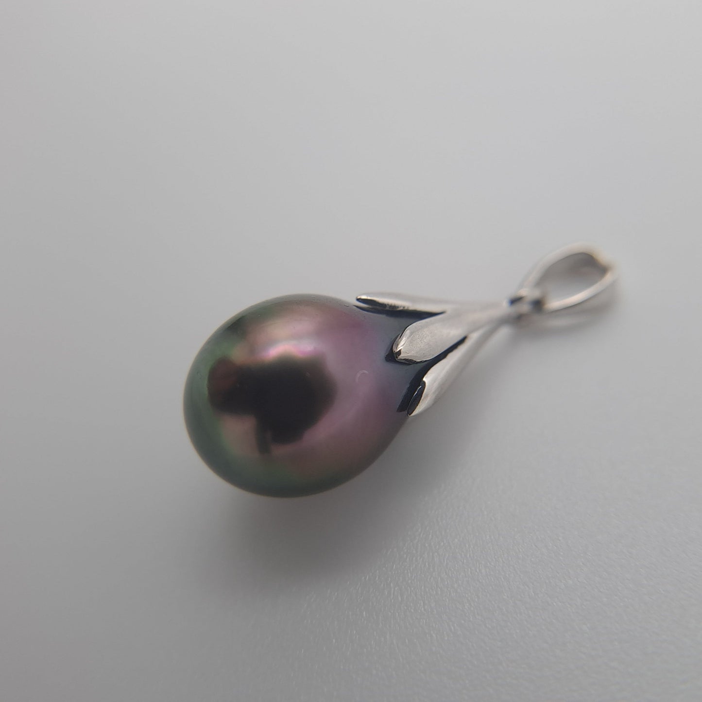 Pendentif en Argent et 1 Perle de Tahiti Semi-Baroque B/C TAKOIA PERLES