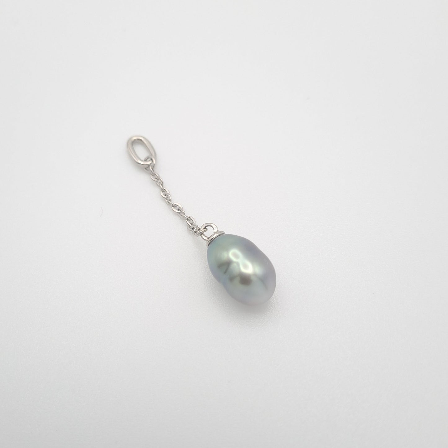 Pendentif en Argent et keishi de Tahiti