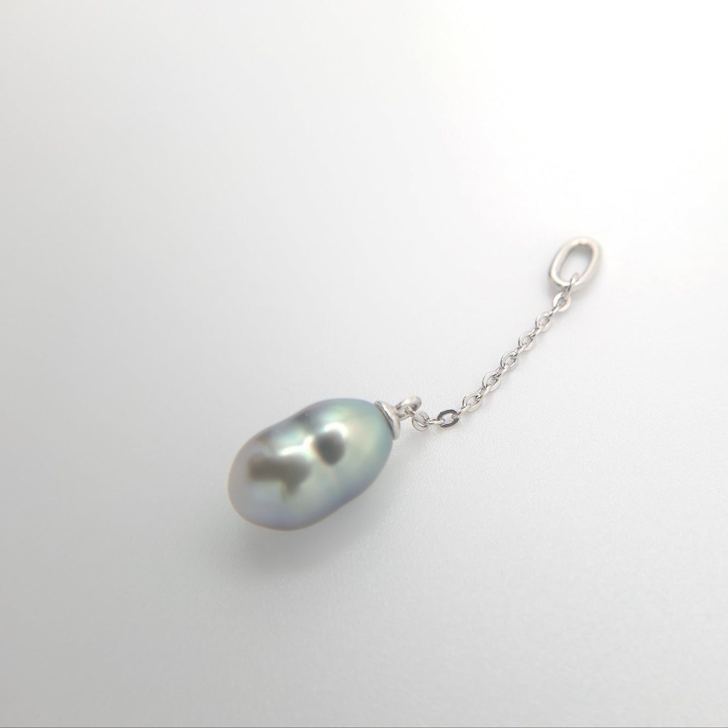 Pendentif en Argent et keishi de Tahiti