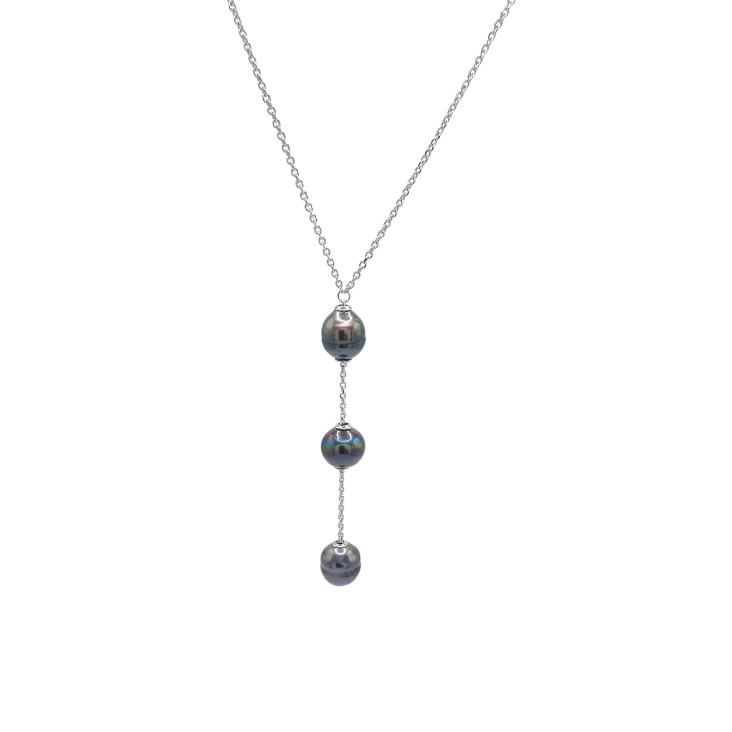 Collier en Argent et 3 Perles de Tahiti - Luxe Polynésien