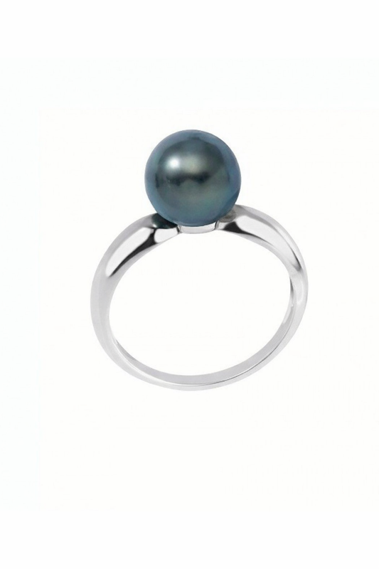 TAHUA - Bague en argent avec perle de Tahiti Ronde