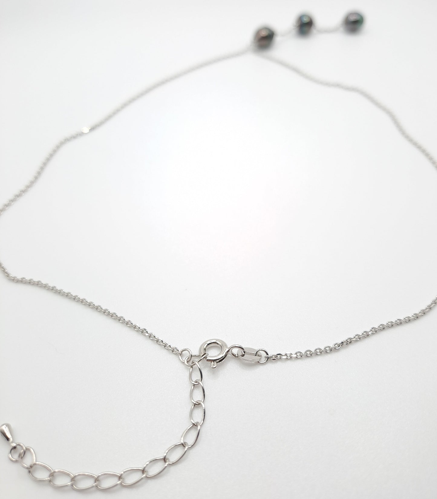 Collier en Argent et 3 Perles de Tahiti - Luxe Polynésien TAKOIA PERLES