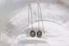 Silver earrings with 2 round Tahitian pearls, grade C (A+)