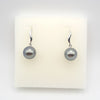 Boucles d'oreilles en Or blanc 18K et 2 Perles de Tahiti Rondes B (AA)