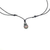 Collier en Cuir et Perle de Tahiti Semi-Baroque B (AA)
