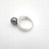 Bague en Argent et Perle de Tahiti Ronde B (AA)