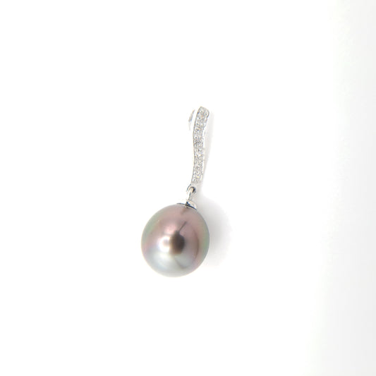 Pendentif en Argent et Perle de Tahiti Semi-Baroque C (A+)