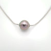 Collier en Argent et Perle de Tahiti Ronde B (AA) - Réglable
