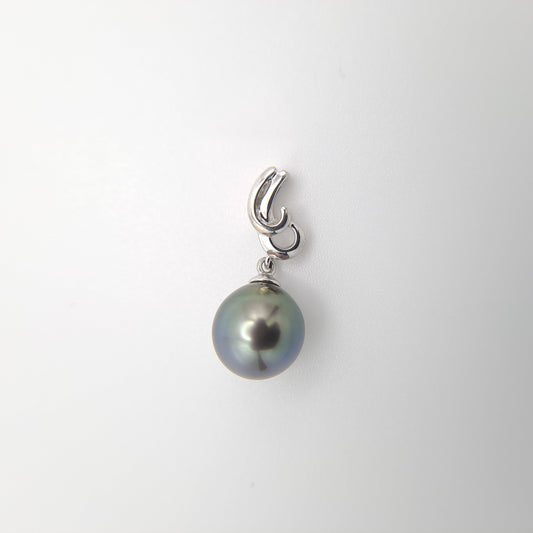 Pendentif en Argent et Perle de Tahiti Semi-Baroque C (A+)