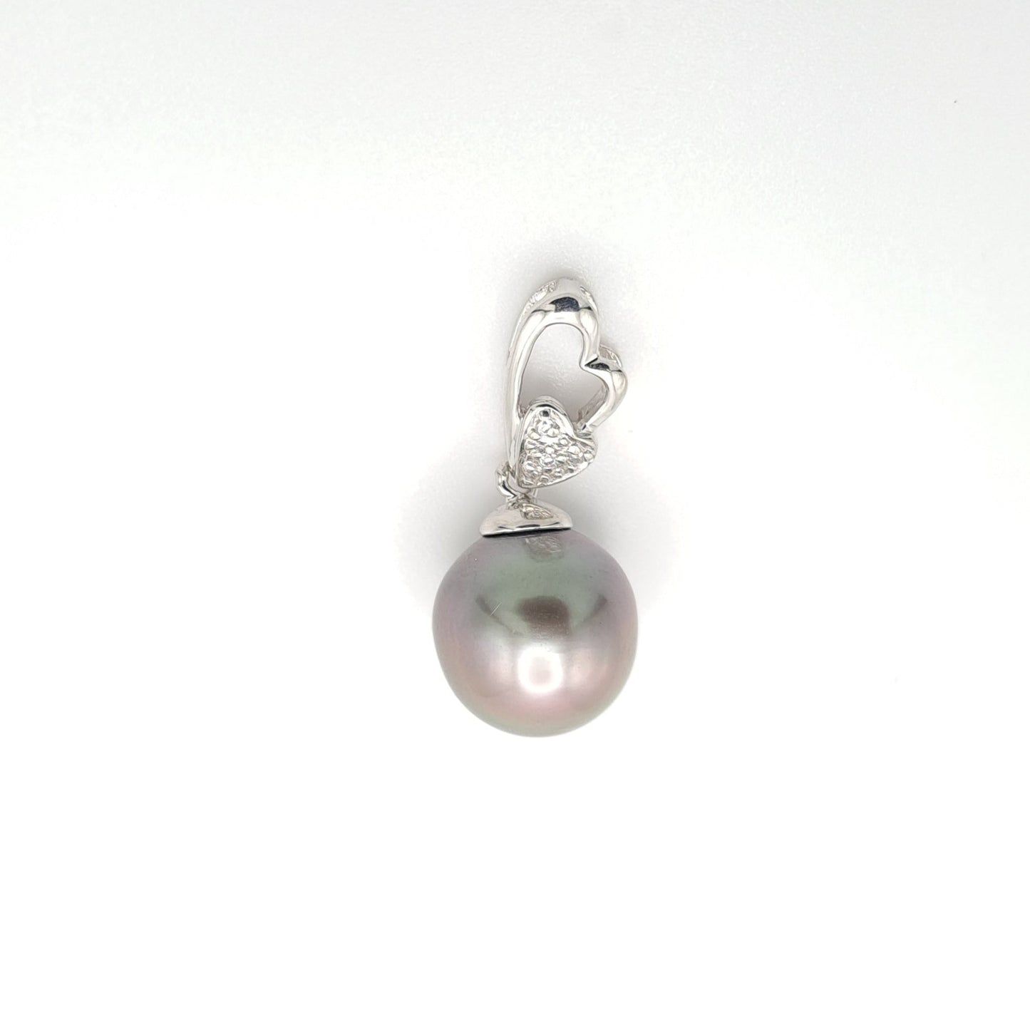 Pendentif en Argent et Perle de Tahiti Semi-Baroque C (A+)