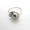 Bague en Argent et Perle de Tahiti Ronde B/C (AA)