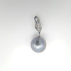 Pendentif en Or blanc 14K + 11 Diamants et 1 Perle de Tahiti Ronde B/C