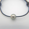 Bracelet en Cuir et 1 Perle de Tahiti Semi-Baroque C