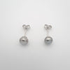 Boucles d'Oreilles en Argent et 2 Keishis de Tahiti - 0.7 gr