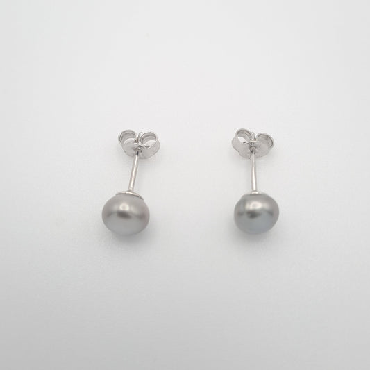 Boucles d'Oreilles en Argent et 2 Keishis de Tahiti - 0.7 gr