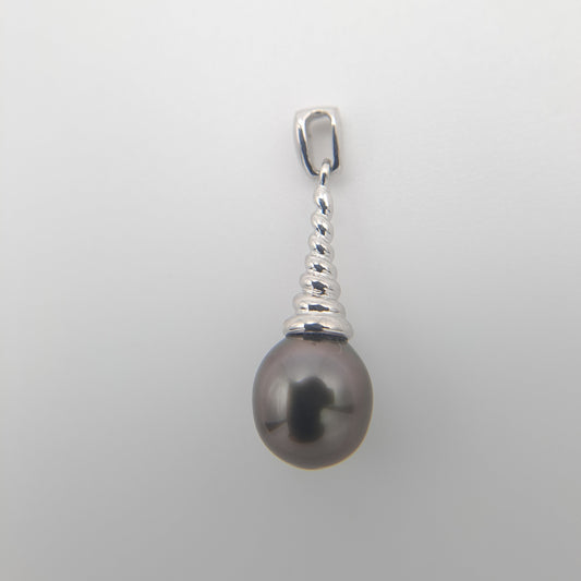Pendentif en Argent et Perle de Tahiti Semi-Baroque C