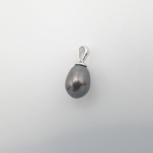 Pendentif en Argent et 1 keishi de Tahiti
