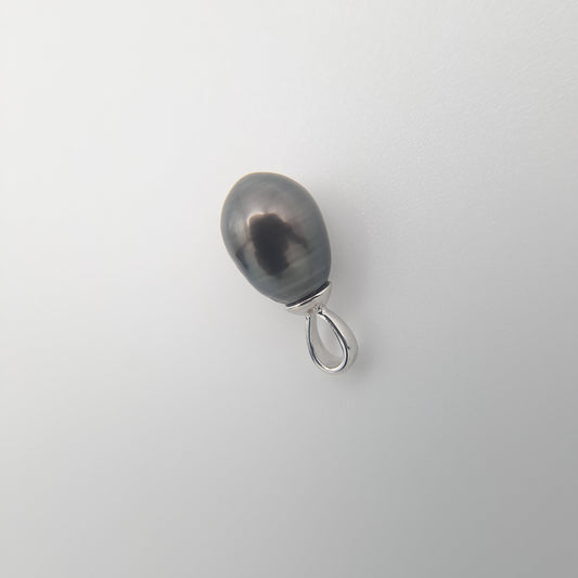 Pendentif en Argent et 1 keishi de Tahiti