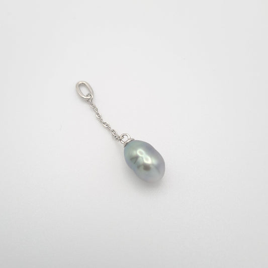 Pendentif en Argent et keishi de Tahiti
