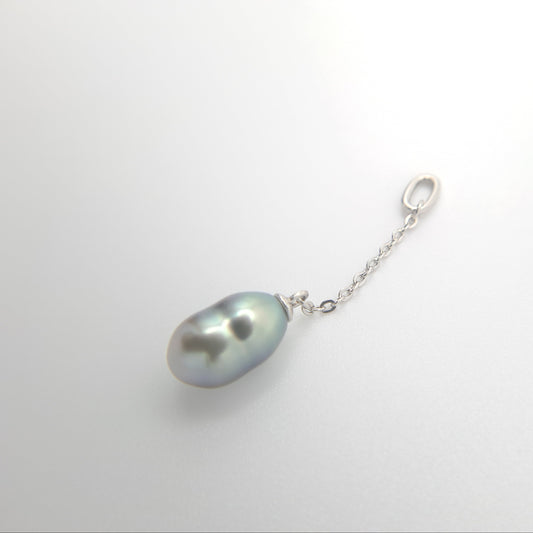 Pendentif en Argent et keishi de Tahiti