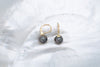 Silver earrings with 2 round Tahitian pearls, grade C (A+)
