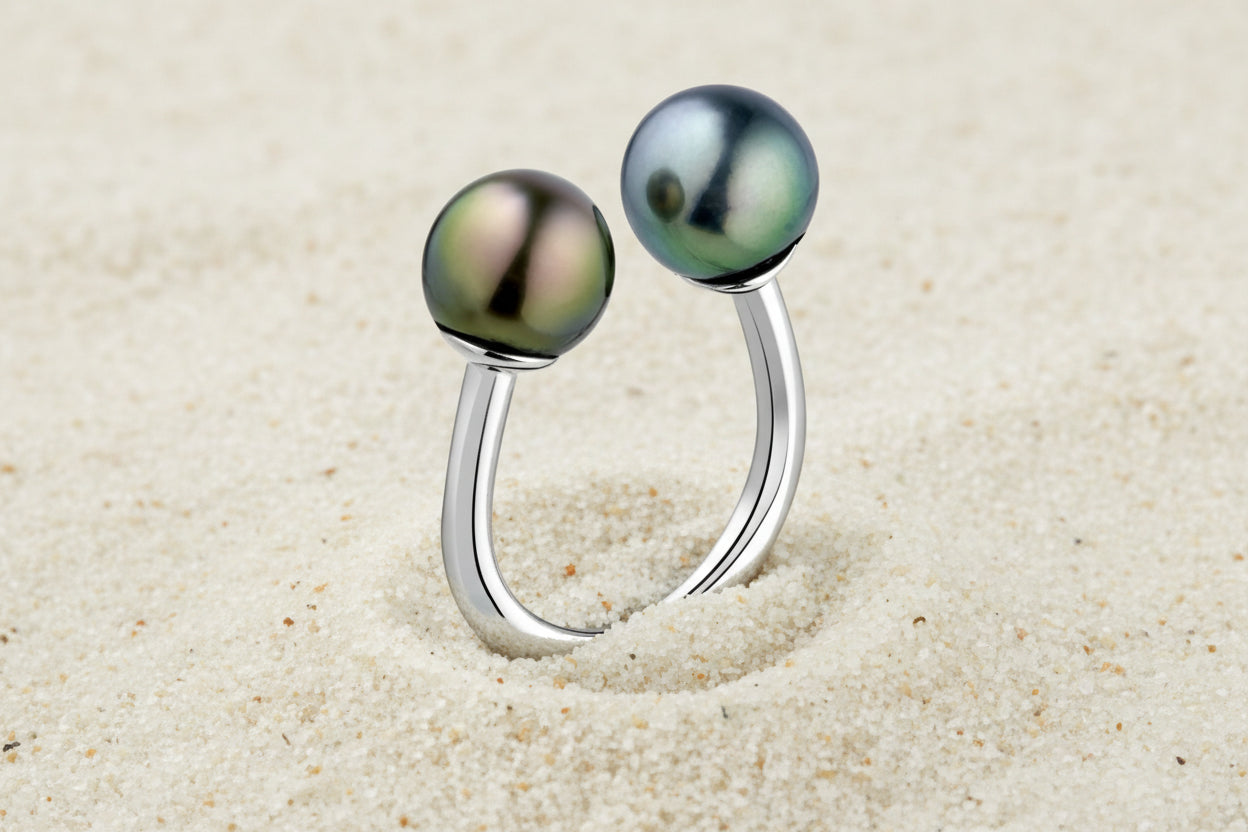 Bague en argent et perle de Tahiti Toi&Moi