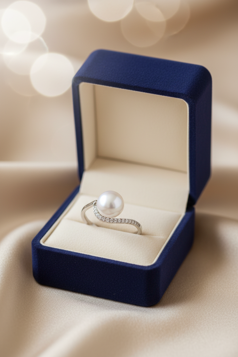 Bague en argent avec perle d'eau douce 7mm