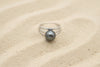 Bague en Argent et Perle de Tahiti Ronde B (AA) TAKOIA PERLES