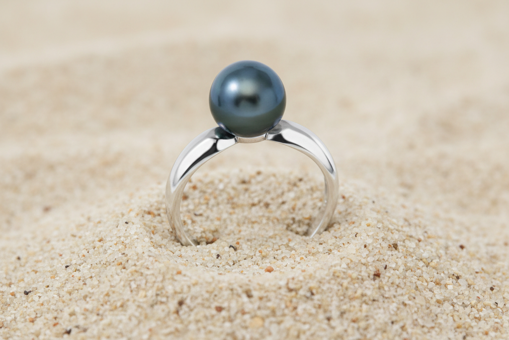 Bague en argent et perle de Tahiti TAKOIA PERLES