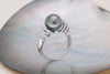 Bague en argent 925 aéré avec perle de Tahiti Collection FAKARAVA