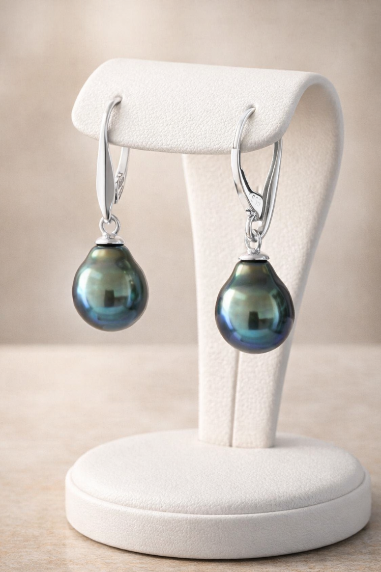 Boucle d'oreilles avec perle de Tahiti