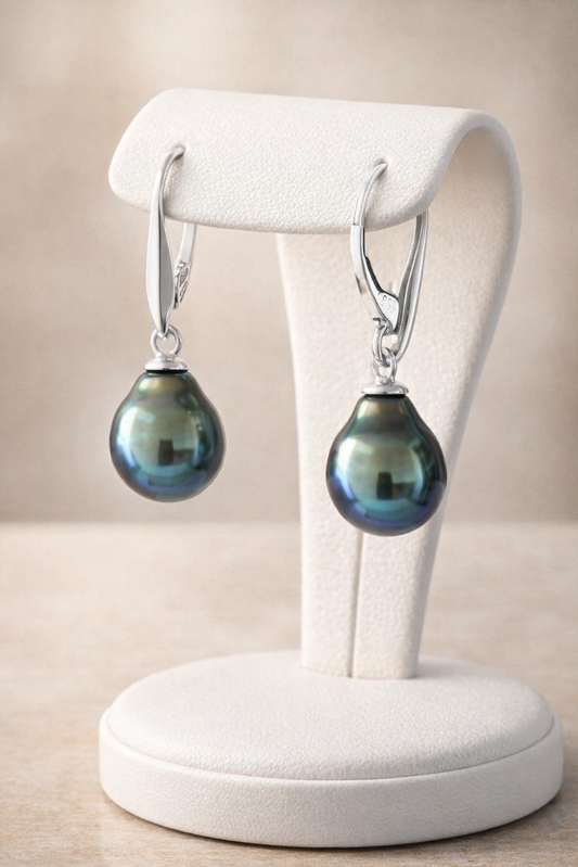 Boucle d'oreilles avec perle de Tahiti