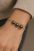 Bracelet en Argent et 3 Perles de Tahiti Cerclées B/C TAKOIA PERLES