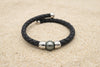 Bracelet cuir tressé avec perle de Tahiti – MOANA
