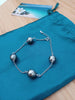 Bracelet en argent 925 avec 4 perles de Tahiti