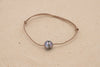 Bracelet in waxed cotton and Circled Tahitian Pearl C