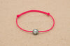 Bracelet in waxed cotton and Circled Tahitian Pearl C