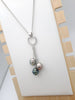 Collier en argent 925 avec perles de Tahiti suspendues aux reflets irisés – TA’IRI