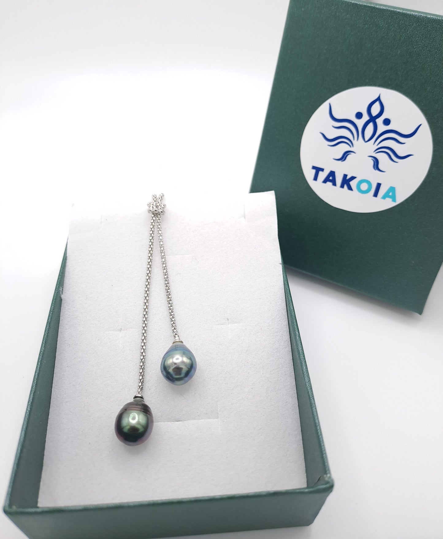Collier noeud marin en Argent et 2 Perles de Tahiti - Perle de culture TAKOIA PERLES