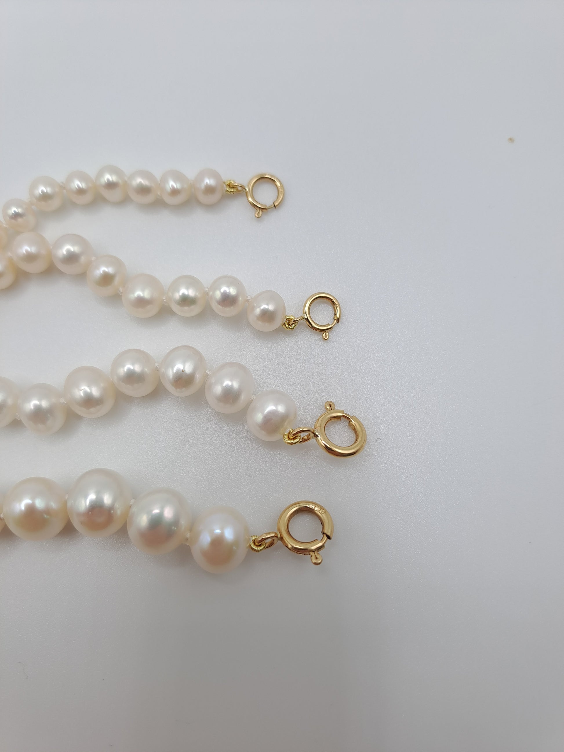 Fermoir OR Collier perle d'eau douce de plusieurs tailles