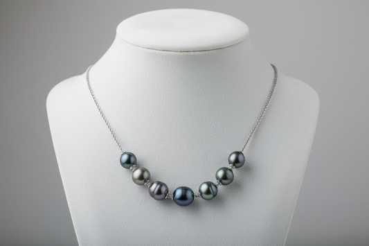 NEHE - Collier 7 perles de Tahiti  amovible - Argent 925