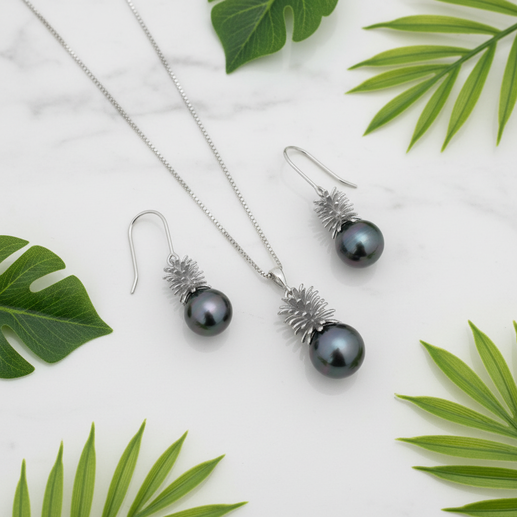 Parure en Argent 925 et Perles de Tahiti - ANANI