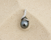 Pendentif en argent avec oxydes et perle de tahiti