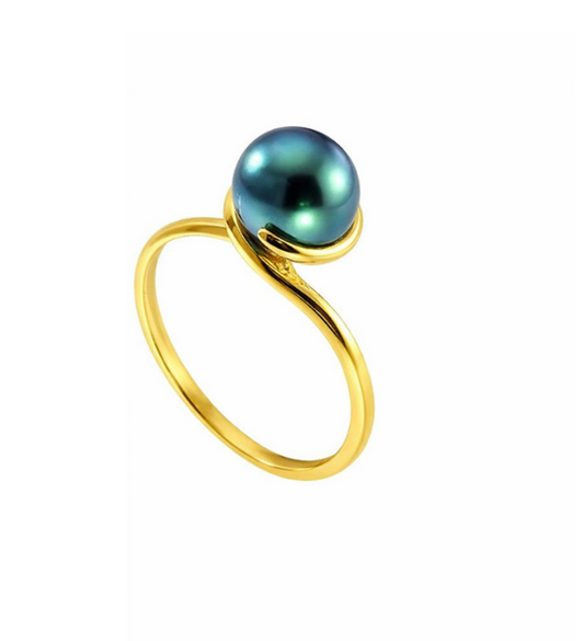 Bague en OR avec Perle de Tahiti TAKOIA PERLES