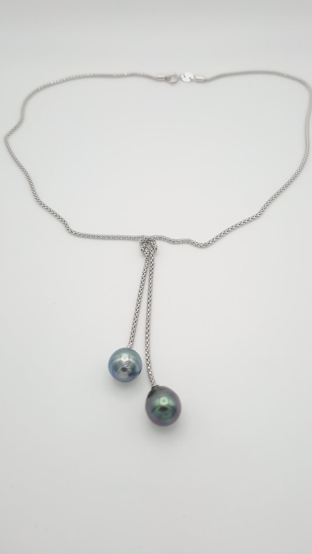 Collier en argent avec 2 perles de Tahiti collection OEAU