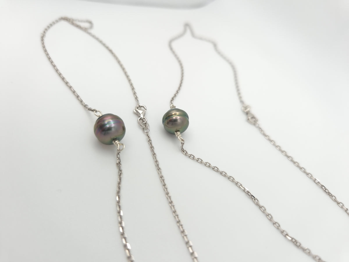 Silver Necklace with Circled Tahitian Pearl – Authentic Elegance